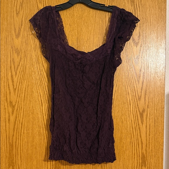 Vanity Tops - Vanity Deep Purple Lace Top